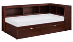 Rowe Dark Cherry Wood Corner Twin Bed with Trundle