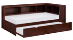 Rowe Dark Cherry Wood Corner Twin Bed with Trundle