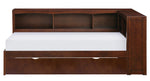 Rowe Dark Cherry Wood Corner Twin Bed with Trundle