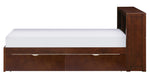 Rowe Dark Cherry Wood Twin Bed with Underbed Storage