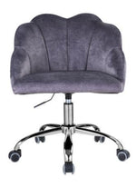 Rowse Dark Gray Velvet Swivel Office Chair