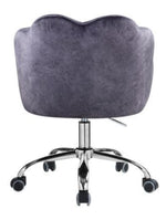 Rowse Dark Gray Velvet Swivel Office Chair