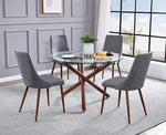 Roxie 4 Dark Gray Linen/Wood Side Chairs