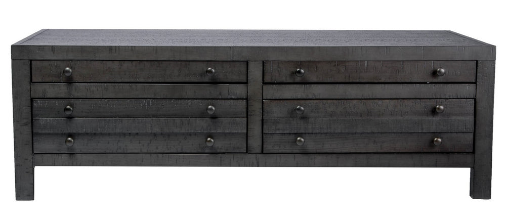 Roza Rustic Gray Wood 4-Drawer Coffee Table