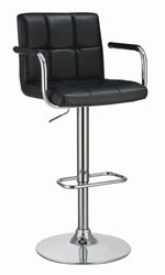 Rue Black Leatherette/Chrome Metal Adjustable Bar Stool