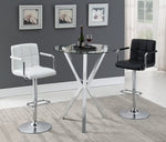 Rue Black Leatherette/Chrome Metal Adjustable Bar Stool