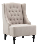 Ryan Beige Fabric Button Tufted Chair