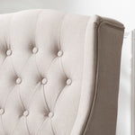 Ryan Beige Fabric Button Tufted Chair