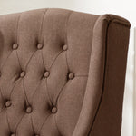 Ryan Chocolate Fabric Button Tufted Chair