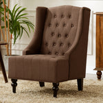 Ryan Chocolate Fabric Button Tufted Chair