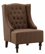 Ryan Chocolate Fabric Button Tufted Chair