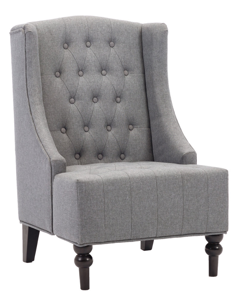 Ryan Grey Fabric Button Tufted Chair