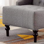 Ryan Grey Fabric Button Tufted Chair