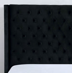 Ryleigh Black Velvet-like Fabric King Bed