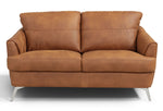 Safi Contemporary Cappuccino Leather Loveseat