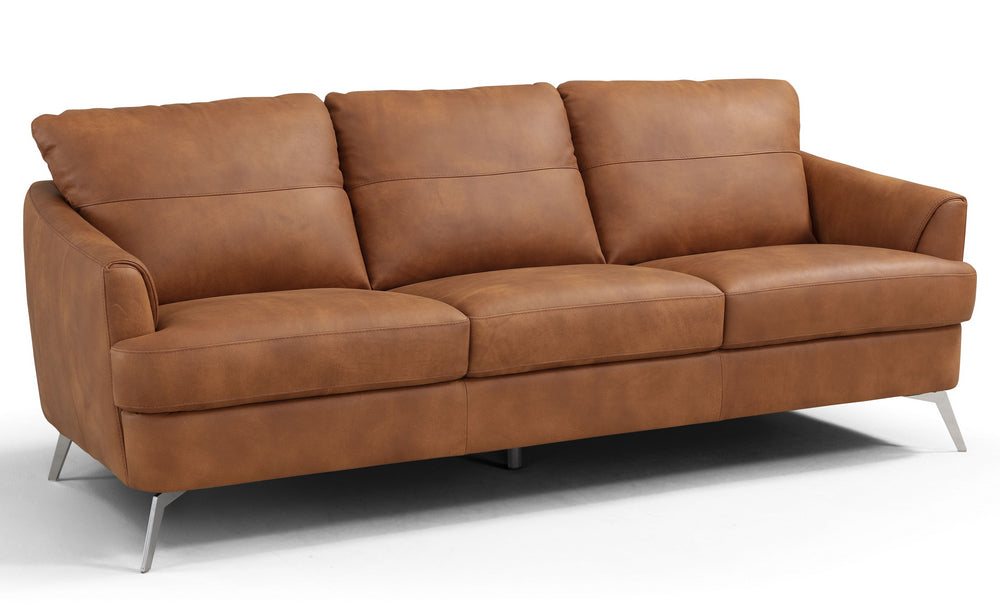 Safi Contemporary Cappuccino Leather Sofa