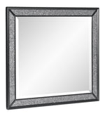 Salon Pearl Black Metallic Wood Dresser Mirror