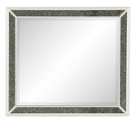 Salon Pearl White Metallic Wood Dresser Mirror