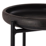 Samara Black Metal Side Table with Bowl-Like Top