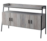 Samiya Gray Oak Wood/Black Metal TV Stand