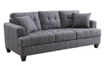 Samuel Charcoal Linen-Like Fabric Sofa