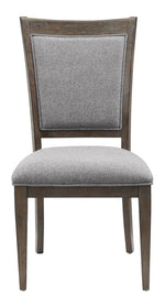 Sarasota 2 Gray Fabric/Driftwood Brown Wood Side Chairs