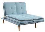 Savilla Blue Linen Tufted Adjustable Sofa Bed