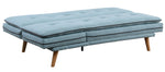 Savilla Blue Linen Tufted Adjustable Sofa Bed