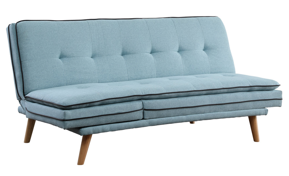 Savilla Blue Linen Tufted Adjustable Sofa Bed