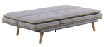 Savilla Gray Linen Tufted Adjustable Sofa Bed