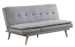 Savilla Gray Linen Tufted Adjustable Sofa Bed