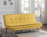 Savilla Yellow Linen Tufted Adjustable Sofa Bed