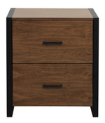 Sedley Walnut Wood 2-Drawer File Cabinet