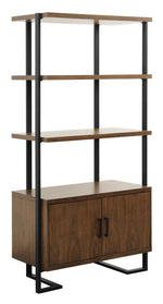 Sedley Walnut Wood Bookcase with Storage