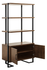 Sedley Walnut Wood Bookcase with Storage