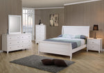 Selena 5-Pc Buttermilk Wood Full Sleigh Platform Bedroom Set