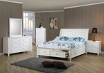 Selena 5-Pc Buttermilk Wood Full Storage Platform Bedroom Set