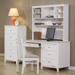 Selena Buttermilk Wood Computer Desk with Hutch