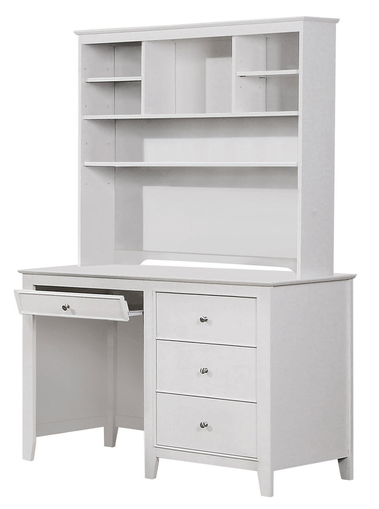 Selena Buttermilk Wood Computer Desk with Hutch