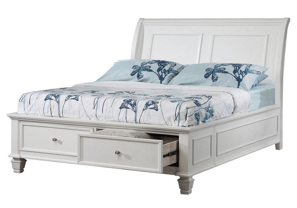 Selena Buttermilk Wood Twin Storage Platform Bed