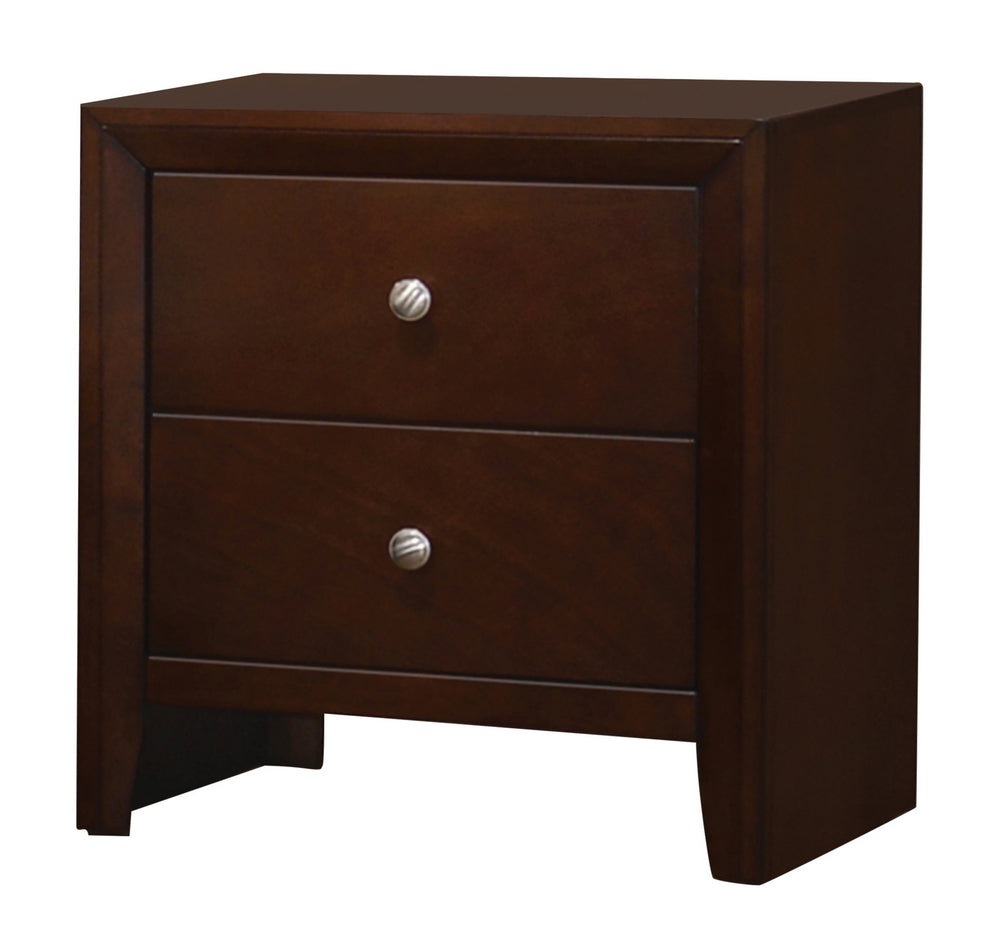 Serenity Rich Merlot Wood 2-Drawer Nightstand