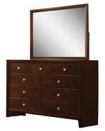 Serenity Rich Merlot Wood 9-Drawer Dresser with Mirror