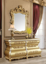 Seville Gold Finish Wood Dresser Mirror