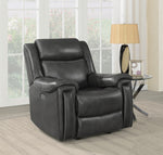 Shallowford Charcoal Dual Power Glider Recliner