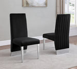 Shanti 2 Black Velvet/Silver Metal Side Chairs