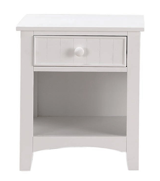 Lillee White Wood 1-Drawer Nightstand