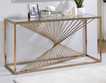 Sherbrooke Clear Glass/Gold Metal Sofa Table