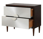 Shimas Silver/Walnut Wood Accent Table