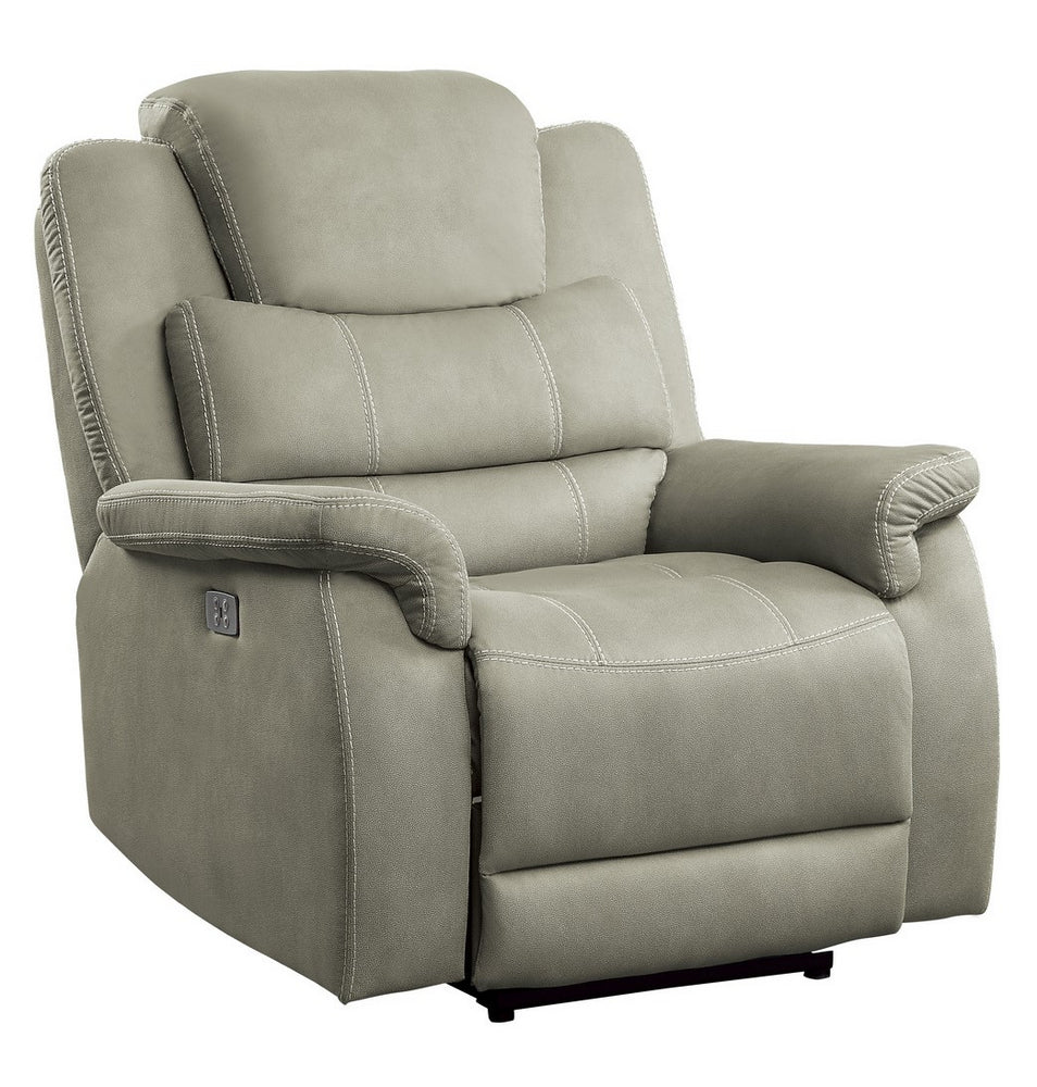 Shola Gray Microfiber Power Recliner