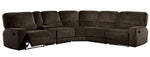 Shreveport 6-Pc Brown Fabric Manual Recliner Sectional